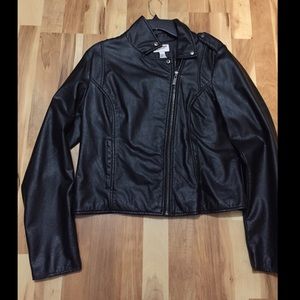 Black leather jacket